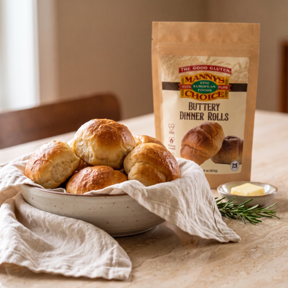 Manny's Choice Buttery Dinner Rolls Mix, prepared and served