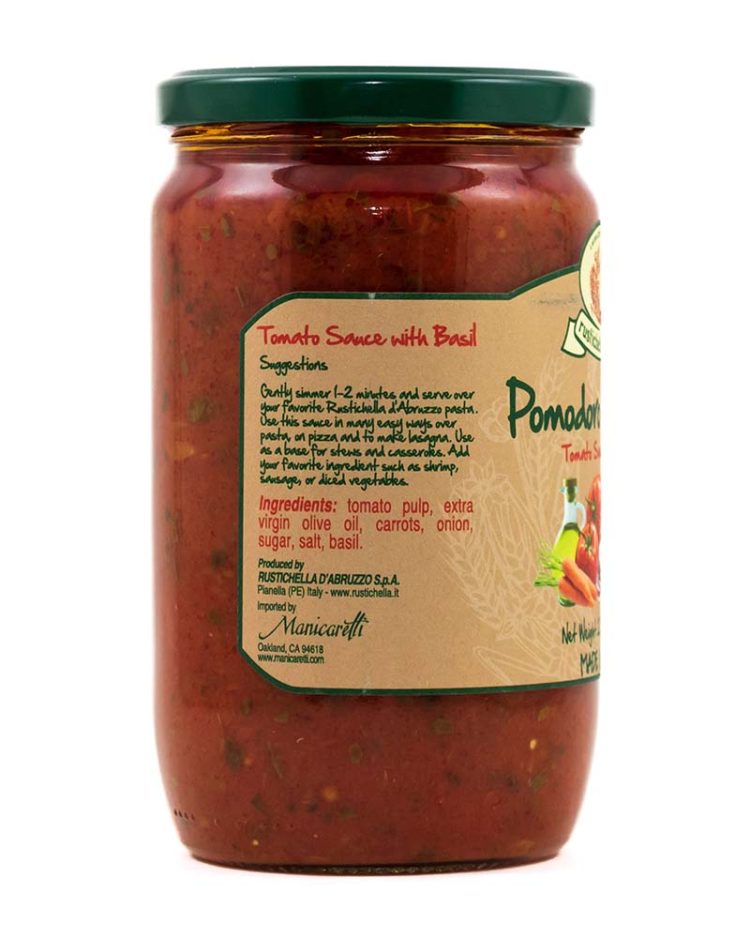 Family Size Tomato Sauce with Basil-sidea