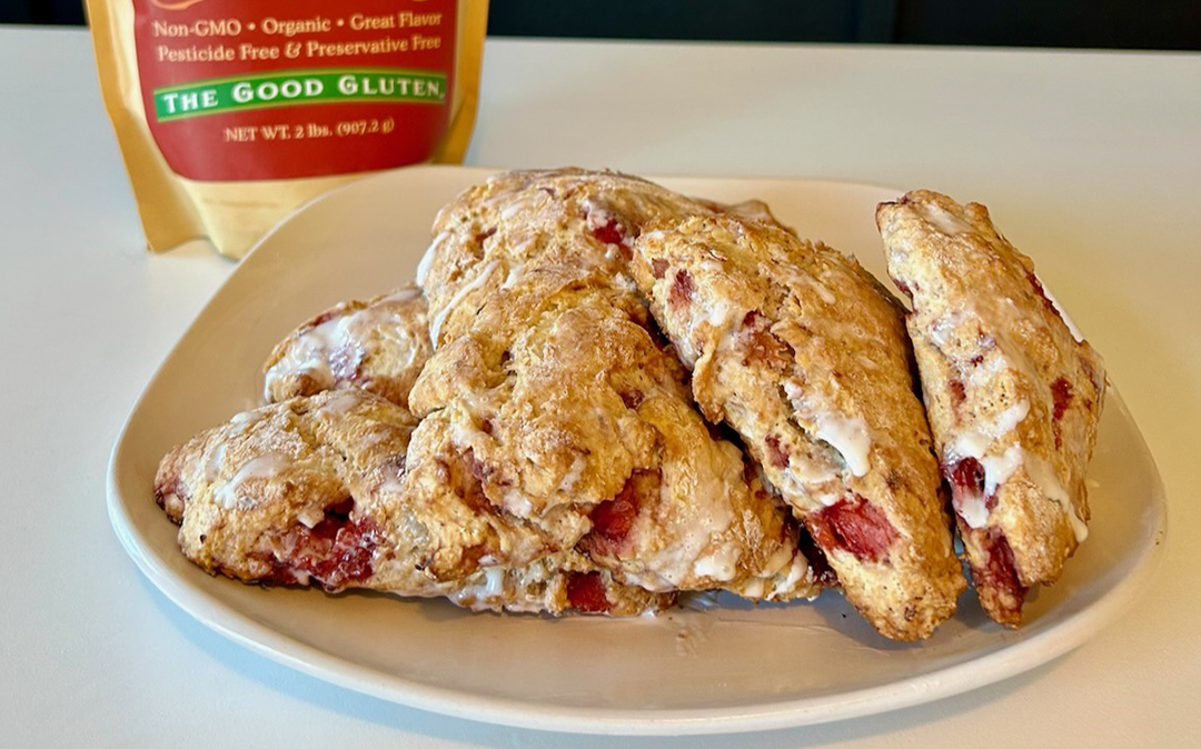 Manny’s Choice Strawberry Scones with Lemon Icing